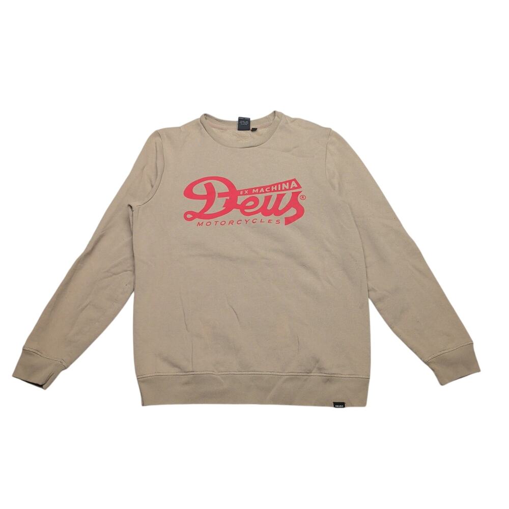 Deus Ex Machina Relief Crew Sweatshirt Men's Small Khaki Motorcycles